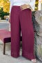 Elastic Waist Bib Detail Lined Pleated Wide-Legged Plus Size Chiffon Pants Skirt - 3