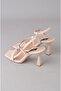 Seç 8569 Strappy Heel Shoes (Heel Height: 9 cm) Beige - 6