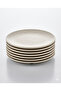 Premium 12-Piece Matte Cream 21 cm Melamine Serving and Cake Plate Set Shallow Thick Plate under Bowl - 4