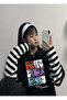 Demon Slayer Printed Fake Sleeves Oversize Unisex Black T-Shirt - 2