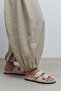 Cute Beige Matte Double-Strapped Flat Sole Women's Slippers - 3