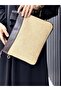 Wicker Handbag and Portfolio Clutch Bag with Long Strap, Suitable for Women's Tablet Use - 3