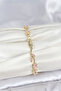 Brass Gold Color Pink Zircon Stone Flower Model Women's Bracelet - - 2