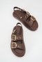 Nadia Brown Women's Daily Buckle Detailed Double-Strapped Elastic Stylish Comfortable Casual Orthopedic Sandals - 5