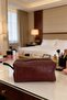 Burgundy Leather Look Cosmetic Bag Multi-Purpose Travel and Care Organizer - 5