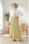 Elastic Waist Floral Patterned Skirt 0313-02 Yellow