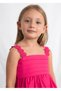 Girl's Belted Satin Evening Dress Fuchsia 3926 - 2