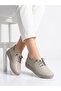 Women's Gray Genuine Leather Orthopedic Soft Sole Casual Shoes - 2