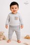 Boy's - Baby Set - Striped Seasonal Top and Bottom Set with Teddy Bear Pocket