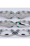 Brass Silver Color Snake Model Women's 6-Piece Earring Set - 5