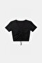 Front Drawstring Detailed Crop Tank Top - 3