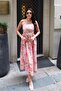 Women's Floral Patterned Lined Woven Dress - 5