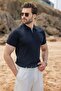 Anthracite Regular Fit Polo Neck Knitwear Men's T-Shirt E7503