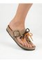 Women's Sand Beige Genuine Suede Leather Orthopedic Cork Sole Slippers - 5