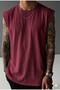 Men's Zero Sleeve (Plain Unprinted) Sleeveless Sports Athlete Tank Top - 2