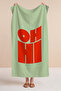 Retro Oh Hi Lettering Typographic Beach Towel - Modern Mint Orange Pool Sea Quick Dry Beach Cover-Up - 7