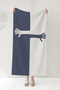 Minimalist Geometric Modern Beach Towel - Navy Blue White Abstract Artistic Quick Dry Towel Coverlet - 7