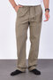 Men's Baggy Fit Linen Fabric Elastic Waist Comfortable Cut Pants - 5