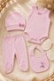 Seahorse Bow Embroidered 8-Piece Baby Hospital Discharge Set with Overalls, Bodysuit, Hat and Gloves - 4
