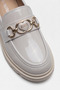 Luna Chain — Women's Orthopedic Sole Metal Buckle Detailed Casual Lightweight Loafer Babet Cream Women's Shoes - 4