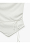 Belt Detailed Sleeveless Asymmetrical T-Shirt - 3