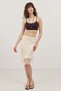 Stone Lace Detailed Satin Skirt - 2