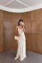 Lace Cream Lycra Maxi Dress - 2