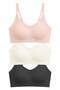 Seamless Bra - Elaris | Laser Cut Underwire-Free Low-Cut Ribbon Detail Seamless Women's Bra 3-Pack-2