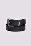 Women's 110cm Black Belt with Silver Buckle