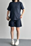 Women's Modal Fabric Shorts Comfortable Cut Casual Two-Piece Set Smoked 3202