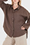 100% Linen Oversize Semi-Transparent Shirt Shirt 7697 - 6