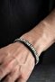 Dalmatian Jasper Hematite Natural Stone Men's Steel Bracelet - 5