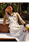 Women's White Ethnic Embroidered V-Neck Sleeveless Blouse