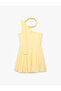Viscose Fabric Sleeveless Flounce Mini A-Line Dress with Shawl Detail - 5