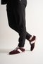 Men's Suede Retro Stripe Stitching Detailed Sneaker Lightweight Thin Sole Casual Sports Shoes - 2
