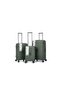 3-Piece Hard Shell Travel Luggage Set with 360° Spinner Wheels (Dark Green)