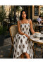 Patterned Strappy Gipeli Cotton Midi Dress - 3
