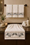 Punch Panc Embroidered Gift Dowry Box Decorative 100% Cotton Towel - Towel Set 50X90 cm 4 Pieces