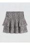 Patterned Ruffled Mini Skort - 6