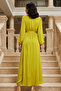 Balloon Sleeve Evening Dress A35148-Pr Oil Green - 4