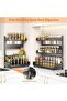 Adjustable Kitchen Spice Rack Organizer, Space Saving Metal Storage Shelf with Multiple Tiers and Utility Hooks - 3