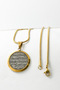 Gold Color Ayetel Kürsi & Nazar Verse 60 cm Italian Chain Stainless Steel Necklace - 6