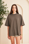Women's 100% Cotton Oversize Fit Crew Neck Basic T-Shirt - 2