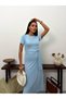 Beli Tie Detail Short Sleeve Midi Dress - 3
