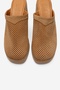 Dejas Tan Suede Genuine Leather Perforated Women's Thick Heeled Slippers - 2