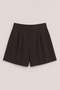Dark Brown Lyocell Blended Women's Shorts