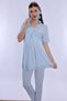 Cotton Maternity Pajama Set with Hidden Breastfeeding Detail Effortt - Blue - 8