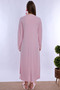 Long Sleeve Maternity Nightgown with Hidden Breastfeeding Feature Effortt - Pink - 3