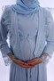 Effortt Maternity and Postpartum Nightgown Set with Soft Texture, Breastfeeding Feature, and Hijab - Blue - 7