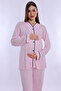 Adjustable Waist Detailed Maternity Pajama Set with Breastfeeding Feature Effortt - Pink - 2